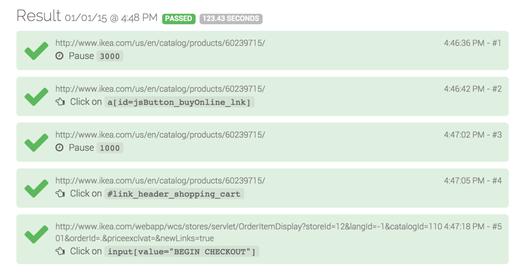 Ghost Inspector test success