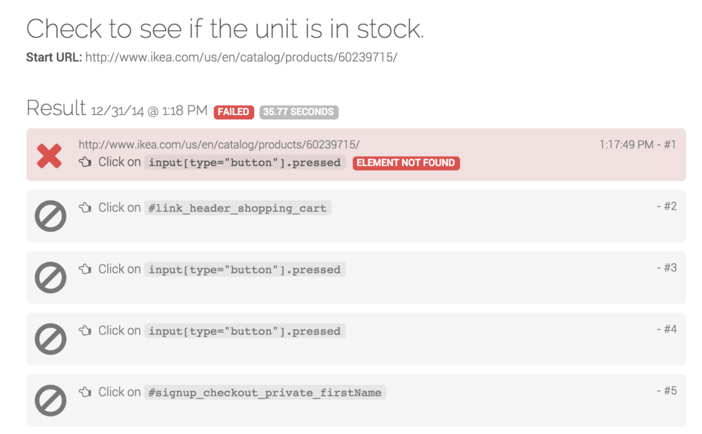 Ghost Inspector test failed