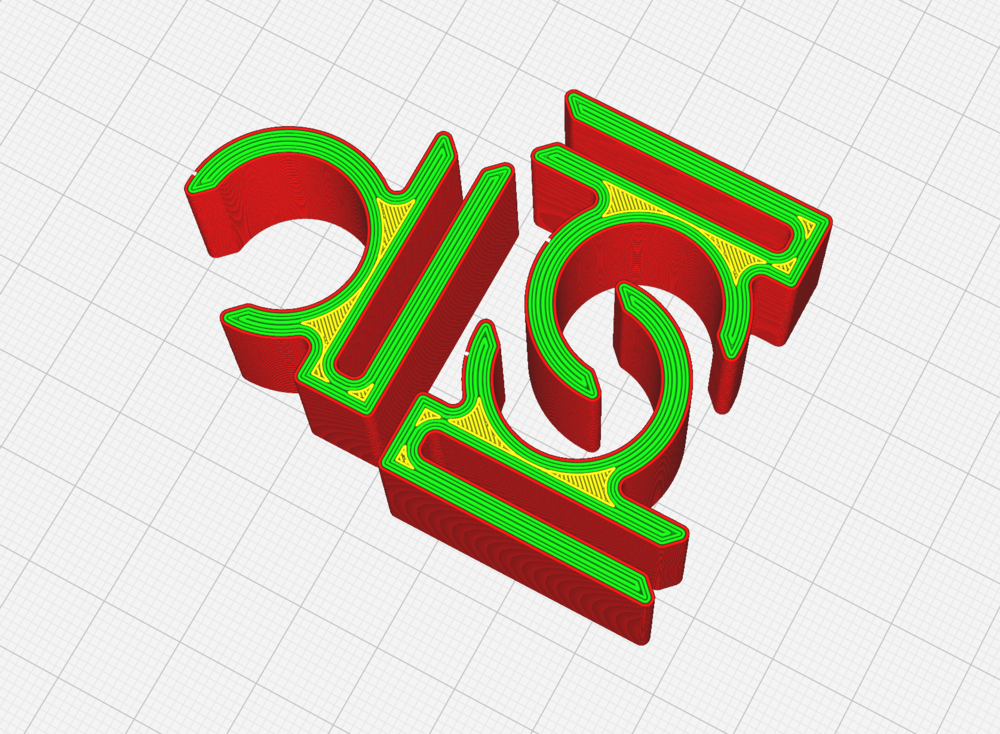 Sliced model ready for 3D printing
