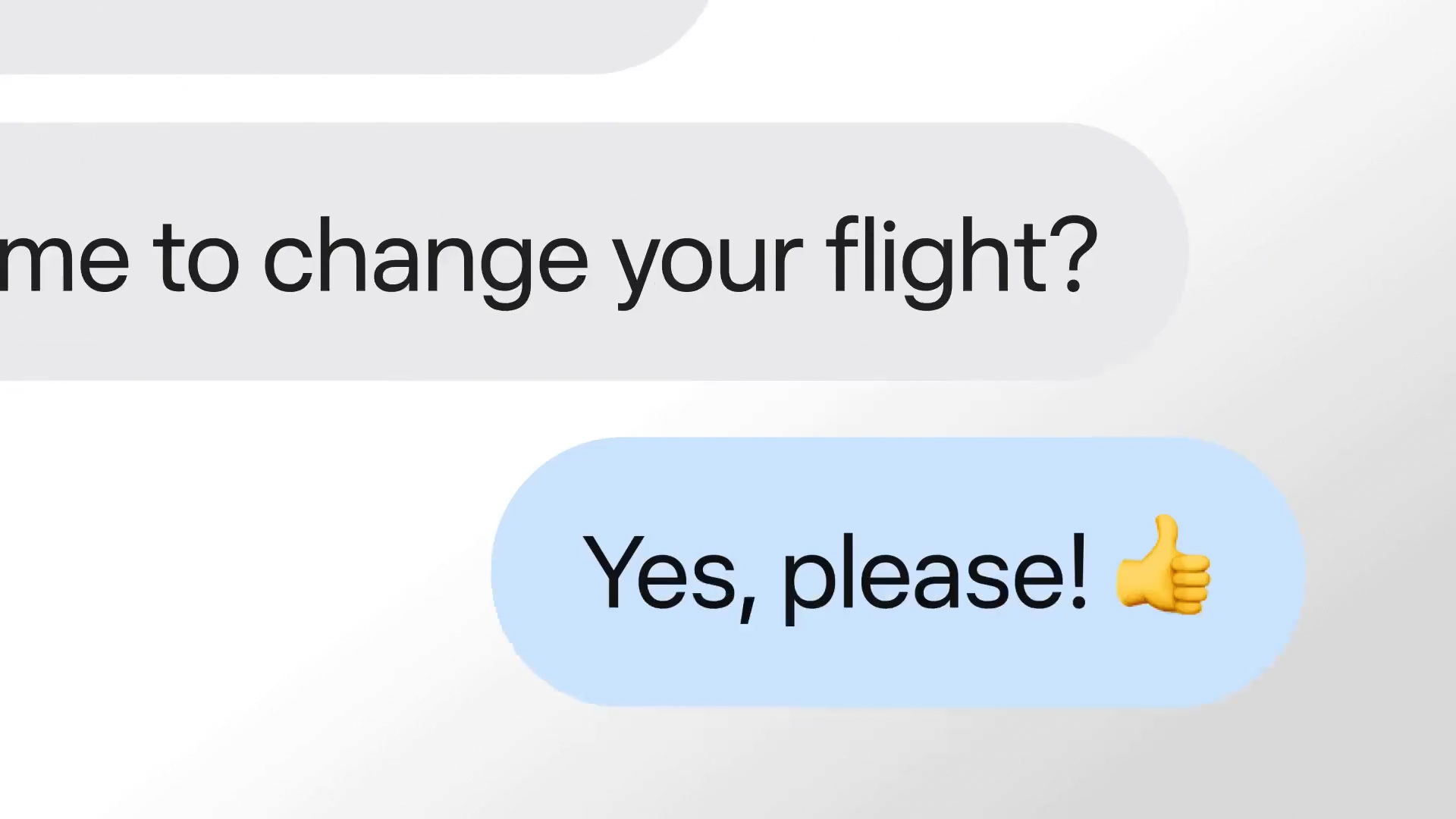 Screenshot from Meta's Muse introduction video showing an offer to change a flight